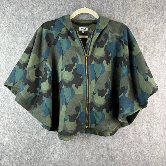 MIA New York High End Girls Fashion‎ Camo Cape Size M Full Zip Hooded - Picture 2 of 9